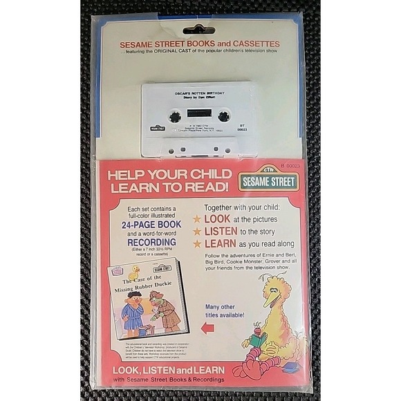 Vtg Oscar's Rotten Birthday Sesame Street Read Along Book Story Cassette Sealed - Picture 3 of 8